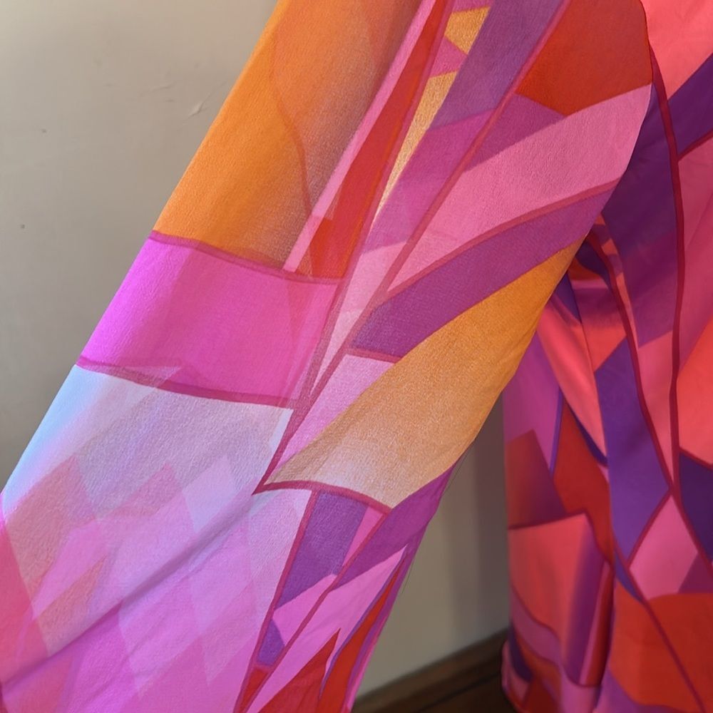 Peter Nygard Pink Purple Geometric Tunic - Picture 3 of 8